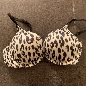 Victoria’s Secret black and white leopard print bra 36B